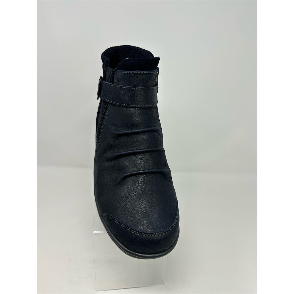 Orthofeet Heidi Womens Orthopedic Navy Blue Ankle Boots Buckle Strap Size 10 W - Picture 2 of 12